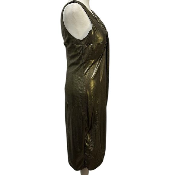 Star Wars Gold Metallic Dress Shoulder Straps Gather at Bust Back Zip Large New - Picture 4 of 11